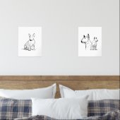Bull terriers lineart set van 2 posters (Slaapkamer)