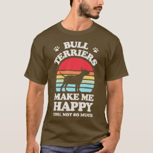Bull Terriers maken me een gelukkige Sunset Retro  T-shirt