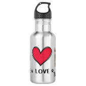 Bull Terriers Peace Love Hondenliefhebbers Waterfles (Voorkant)