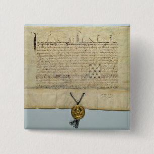 Bull van Charles IV Heilige Roman Emperor Vierkante Button 5,1 Cm