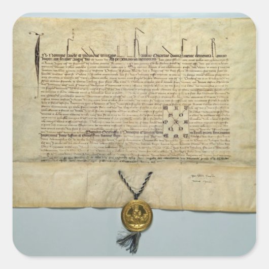 Bull van Charles IV Heilige Roman Emperor Vierkante Sticker (Voorkant)