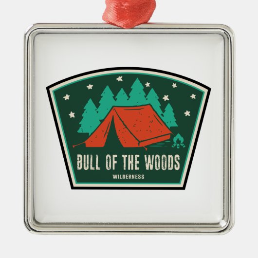 Bull van de Bossen Wilderness Oregon Camping Metalen Ornament (Voorkant)