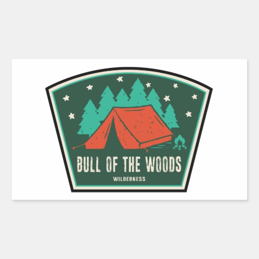 Bull van de Bossen Wilderness Oregon Camping Rechthoekige Sticker (Voorkant)