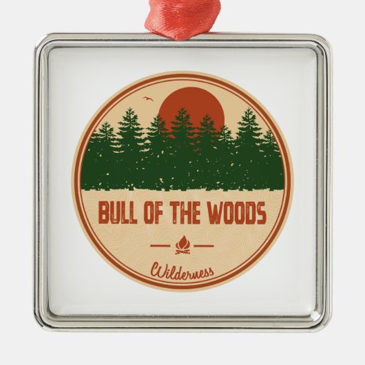 Bull van de Bossen Wilderness Oregon Metalen Ornament (Voorkant)