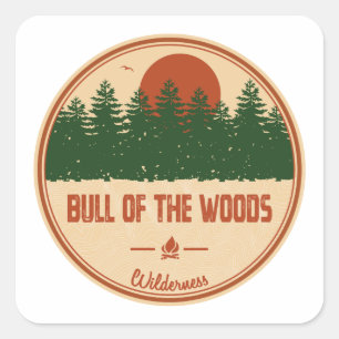 Bull van de Bossen Wilderness Oregon Vierkante Sticker