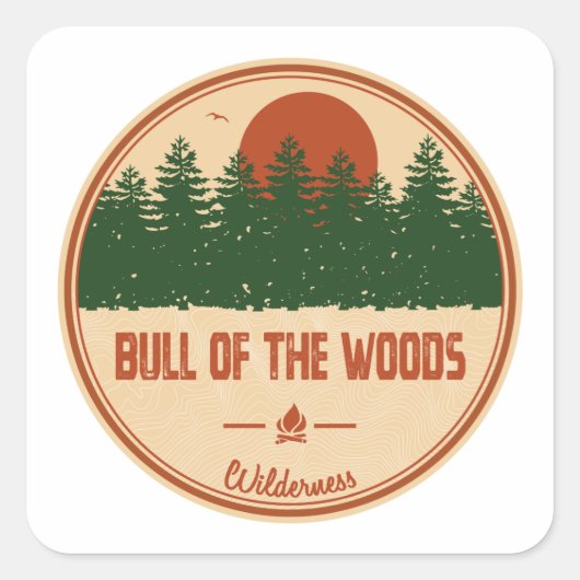 Bull van de Bossen Wilderness Oregon Vierkante Sticker (Voorkant)