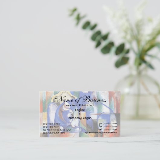 Bull van Franz Marc; Liegender Stier Visitekaartje (Staand voorkant)