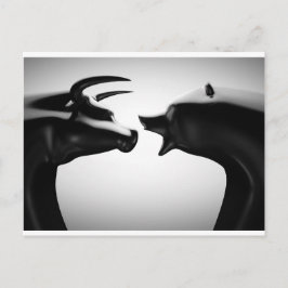 Bull versus Beer zwart en wit Briefkaart