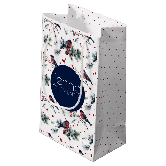 Bull-vinch en kerstfeestdromen klein cadeauzakje (Achterkant Gekanteld)