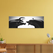 Bull vs Beer Black en White Canvas Afdruk (Insitu (Woonkamer))