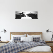 Bull vs Beer Black en White Canvas Afdruk (Insitu (Slaapkamer))