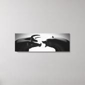 Bull vs Beer Black en White Canvas Afdruk (Voorkant)