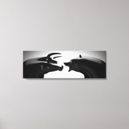 Bull vs Beer Black en White Canvas Afdruk