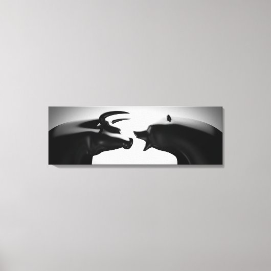 Bull vs Beer Black en White Canvas Afdruk (Voorkant)