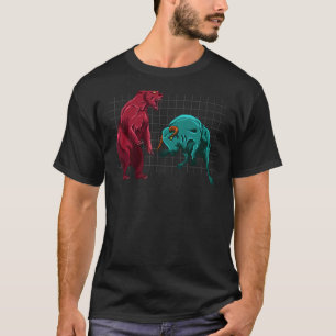Bull vs Beer Crypto Grafiek Analyse Cryptogeld T-shirt