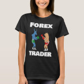 Bull vs Beer Forex Trader Illustratie forex T-shirt (Voorkant)