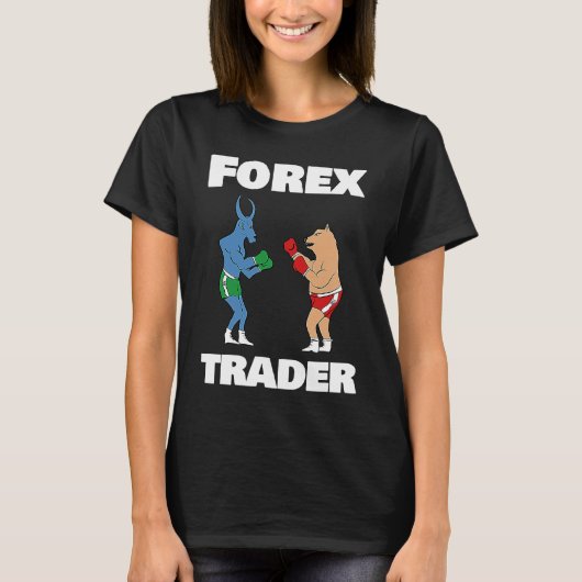 Bull vs Beer Forex Trader Illustratie forex T-shirt (Voorkant)