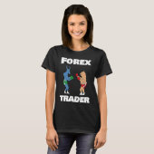 Bull vs Beer Forex Trader Illustratie forex T-shirt (Voorkant volledig)