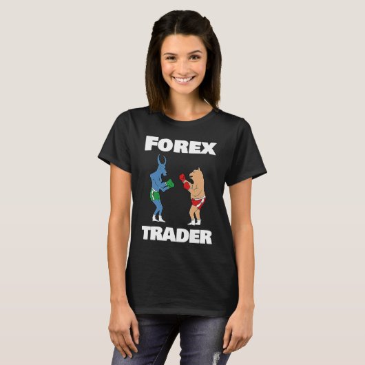 Bull vs Beer Forex Trader Illustratie forex T-shirt (Voorkant volledig)