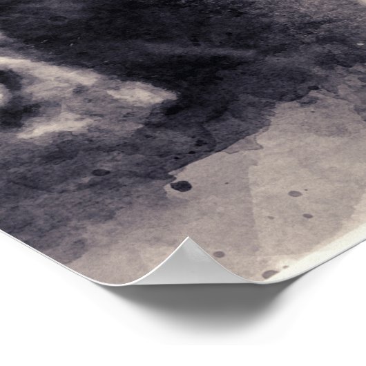 Bull Waterverf Abstracte Art Poster (Hoek)