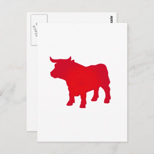 Bull ziet rood briefkaart (Voorkant / Achterkant)