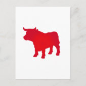 Bull ziet rood briefkaart (Voorkant)