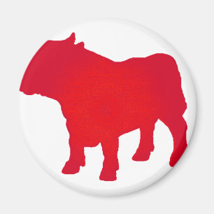 Bull ziet rood magneet