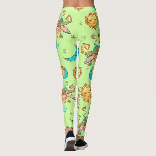 Bull Zodiac Sign Pattern Leggings (Achterkant)