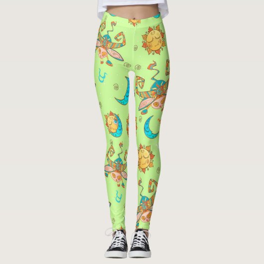 Bull Zodiac Sign Pattern Leggings (Voorkant)
