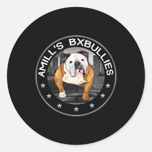 Bulldog 2 ronde sticker (Voorkant)