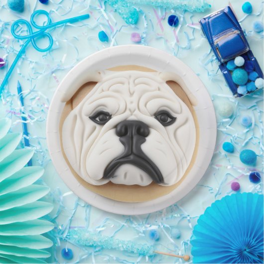 Bulldog 3D geïnspireerd Papieren Bordje (Feest)