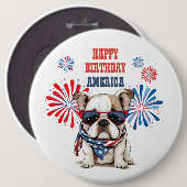 Bulldog 4 juli Gefeliciteerd Amerika Ronde Button 6,0 Cm (Voorkant /achterkant)