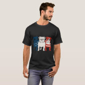 Bulldog 4 juli Hondenliefhebber Mannen vrouwen Vla T-shirt (Voorkant volledig)