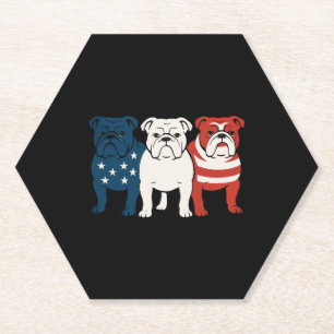 Bulldog 4 juli hondenliefhebber mannen vrouwen VS Kartonnen Onderzetters
