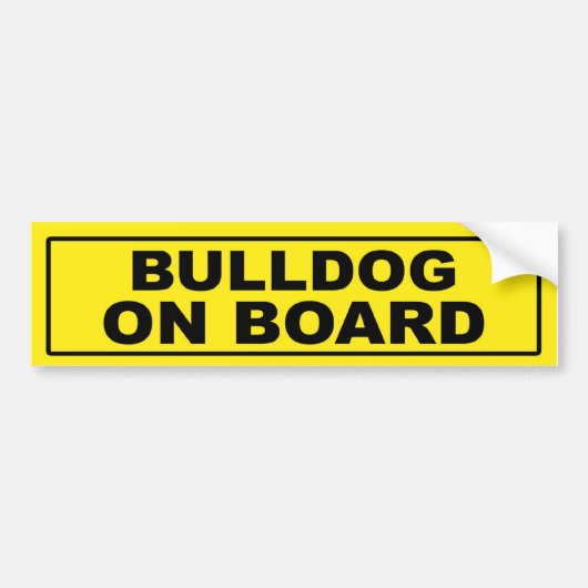 Bulldog aan boord bumpersticker (Voorkant)