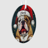 Bulldog aangepaste kerst ornament (voorkant)
