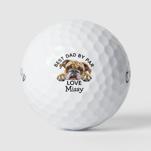 Bulldog Aanpassen Gift Dad Golfballen (Voorkant)
