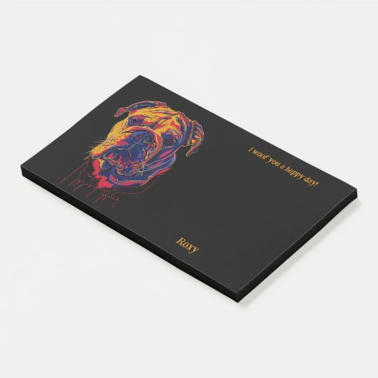 Bulldog Abstract Art Hondennaam Post-it® Notes (Schuin)