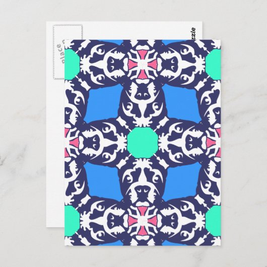 Bulldog Abstraction Briefkaart (Voorkant / Achterkant)