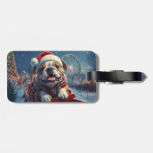 Bulldog Achterbaan Kerstmis Bagagelabel (Achterkant horizontaal)