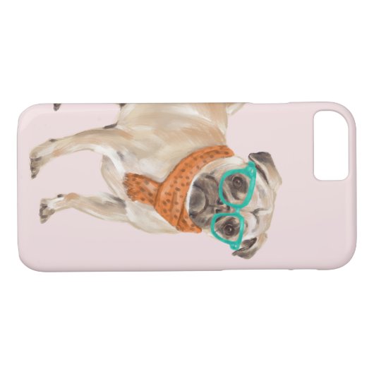 Bulldog (achtergrondkleur bewerkbaar) Case-Mate iPhone case (Achterkant (Horizontaal))