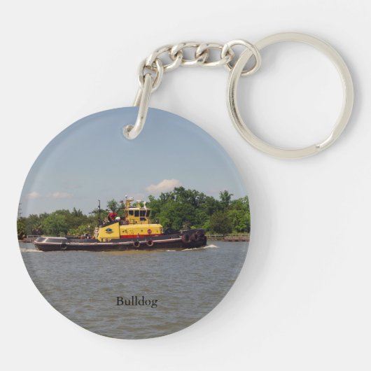 Bulldog acryl sleutelhanger (Achterkant)