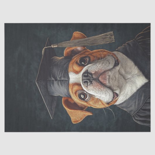 Bulldog Afstudeer Decoupage Tissuepapier (Voorkant)