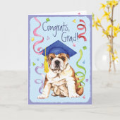 Bulldog Afstuderen Kaart (Gele Bloem)