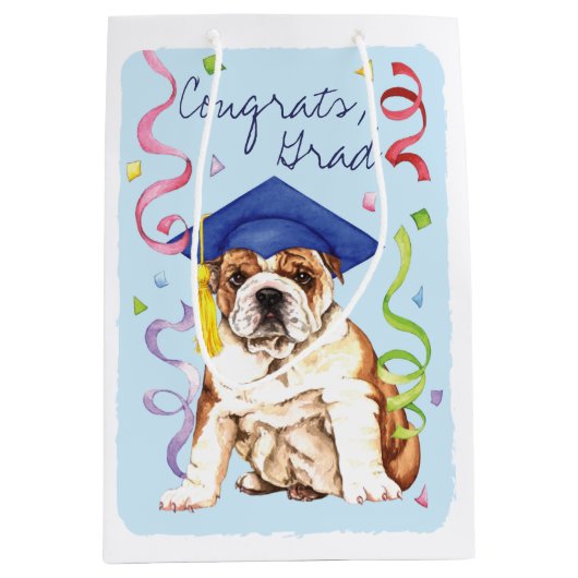 Bulldog Afstuderen Medium Cadeauzakje (Voorkant)