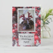 Bulldog als rendierkerstfeest Uitnodigingen (Staand voorkant)