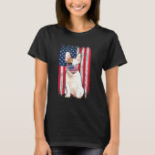 Bulldog American Flag Dog draagt gezichtsmasker 4t T-shirt (Voorkant)