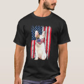 Bulldog American Flag Dog draagt gezichtsmasker 4t T-shirt (Voorkant)