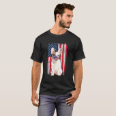 Bulldog American Flag Dog draagt gezichtsmasker 4t T-shirt (Voorkant volledig)