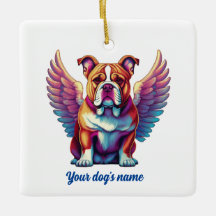 Bulldog Angel Dog Memorial Ornament